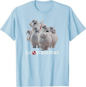 Camiseta Cazafantasmas Afterlife Mini Pufts muÃ±ecos Marshmallow con Logo