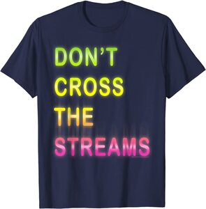 Camiseta Cazafantasmas No Cruceis los Rayos Diseño Neon