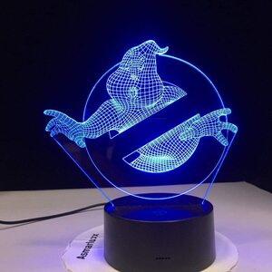 Lámpara de Ilusión Óptica 3D Logo Cazafantasmas
